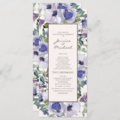Lilac Dusty Blue Boho Floral Wedding Program Programm (Vorne/Hinten)