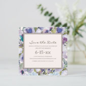 Lilac Dusty Blue Boho Floral Wedding Rett Date (Stehend Vorderseite)