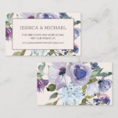 Lilac Dusty Blue Floral Boho Wedding Website Visitenkarte (Vorne/Hinten)
