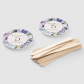 Lilac Dusty Blue Watercolor Floral Wedding Fächer (Non-assembled)