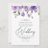 Lilac Dusty Lila Mauve Floral Garden Wedding Einladung (Vorderseite)