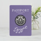 Lilac Egypt Passport Wedding Save the Date (Stehend Vorderseite)
