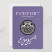 Lilac Egypt Passport Wedding Save the Date (Vorderseite)