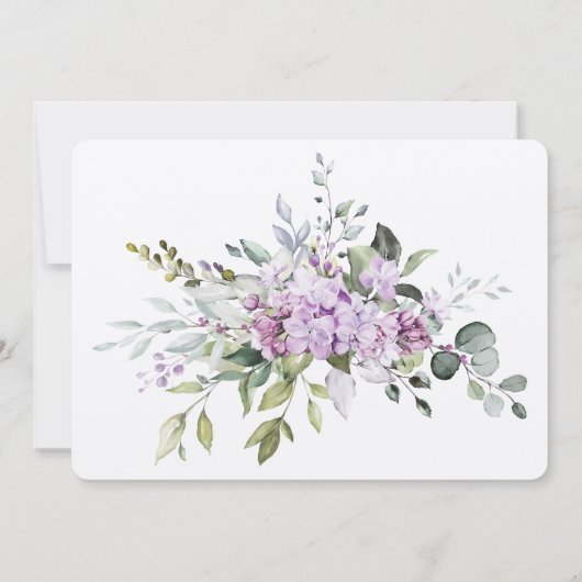 Lilac Elegance Probe Abendessen Einladung (Rückseite)