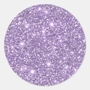 Lilac Elegant Glamour Imitats Glitzer Runder Aufkleber