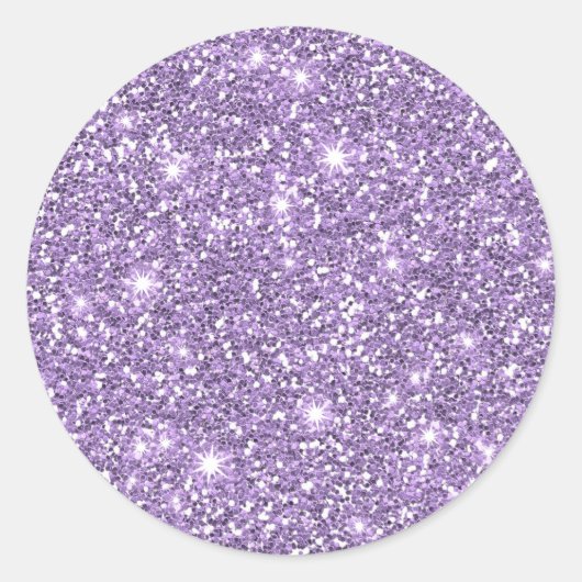 Lilac Elegant Glamour Imitats Glitzer Runder Aufkleber (Vorderseite)