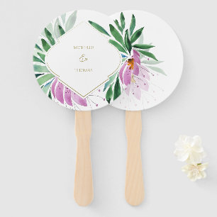 Lilac Elegant Monogram Aquarell Floral Fächer