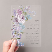 Lilac Elegant Wedding Acrylic Einladungen (Insitu (Handheld))