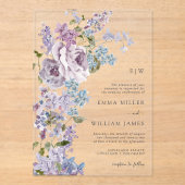 Lilac Elegant Wedding Acrylic Einladungen (Vorderseite)