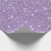 Lilac Elegante Glamour Imitat Glitzer Geschenkpapier (Ecke)