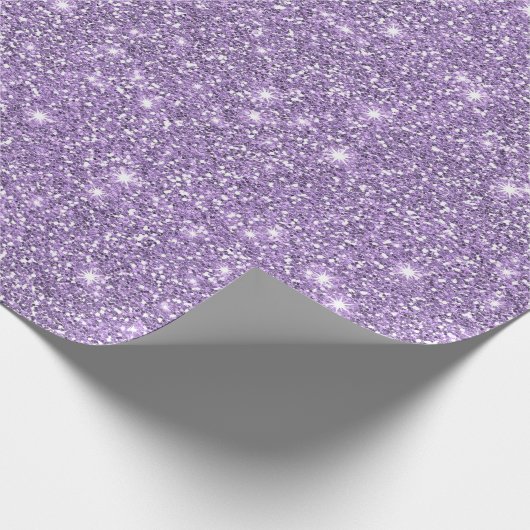 Lilac Elegante Glamour Imitat Glitzer Geschenkpapier (Ecke)