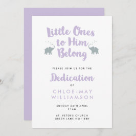 Lilac Elephants Christlich Dedication Einladung