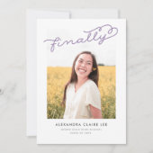 Lilac Endlich Foto Abschluss Ankündigung (Vorderseite)