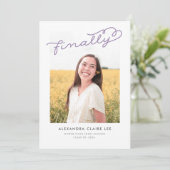 Lilac Endlich Foto Abschluss Ankündigung (Stehend Vorderseite)