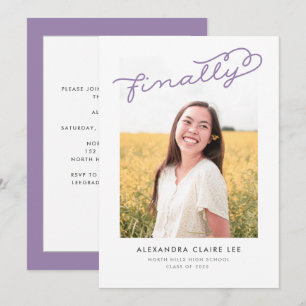 Lilac Endlich Foto Abschluss Ankündigung