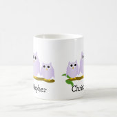 Lilac Eulen Design personalisiert Kaffeetasse (Mittel)