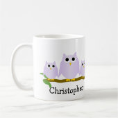 Lilac Eulen Design personalisiert Kaffeetasse (Links)