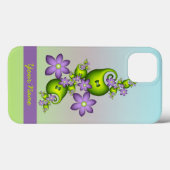 Lilac Fantasy Blume Grüne Formen Fraktal Name Case-Mate iPhone Hülle (Rückseite (Horizontal))