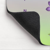 Lilac Fantasy Blume Grüne Formen Fraktal Name Mousepad (Ecke)