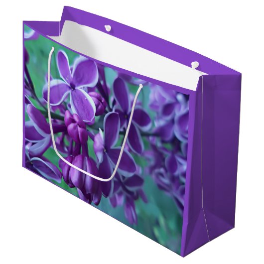 Lilac Farbvielfalt Große Geschenktüte (Vorderseite Schrägansicht)
