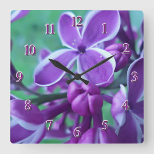 Lilac Farbvielfalt  Quadratische Wanduhr