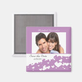 Lilac Feld der Herzen speichern das Datumsfenster Magnet (Vorderseite/Rückseite)