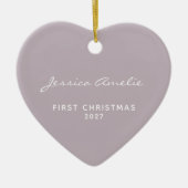 Lilac First Christmas 2020 Keramik Ornament (Vorne)