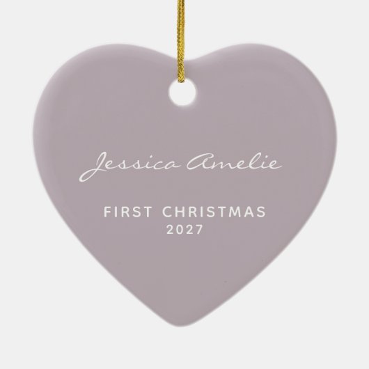 Lilac First Christmas 2020 Keramik Ornament (Hinten)