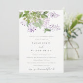 Lilac Flora Hütte Gartenanlage Probe Einladung (Stehend Vorderseite)