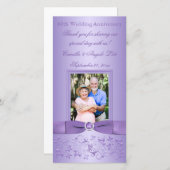 Lilac Floral 60. Hochzeitstag Fotokarte Dankeskarte (Vorne/Hinten)