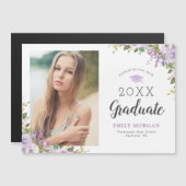 Lilac Floral Abschluss Foto Ankündigung Magnet (Vorne/Hinten)