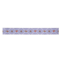 Lilac Floral and Lattice Sweet Valentine Satinband
