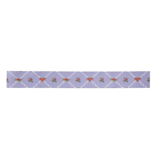 Lilac Floral and Lattice Sweet Valentine Satinband (Vorderseite)