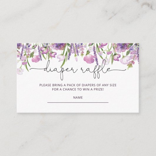 Lilac Floral Baby Shower Windschutzkarte Begleitkarte (Vorderseite)