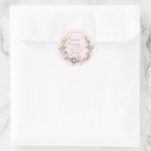 Lilac Floral Blooming Baby Dusche Runder Aufkleber (Tasche)