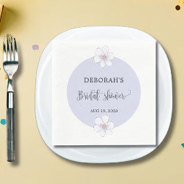 Lilac Floral Brautparty Paper Napkin Serviette