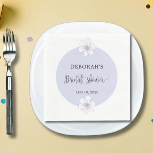 Lilac Floral Brautparty Paper Napkin Serviette