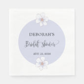Lilac Floral Brautparty Paper Napkin Serviette (Vorderseite)