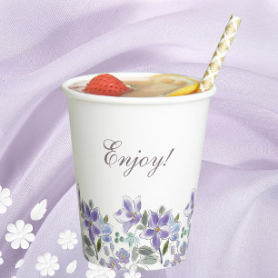 Lilac Floral Brautparty Pappbecher