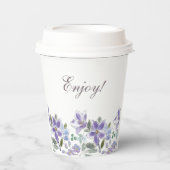 Lilac Floral Brautparty Pappbecher (Vorderseite)