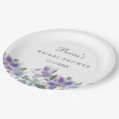 Lilac Floral Brautparty Pappteller (Schrägansicht)