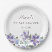 Lilac Floral Brautparty Pappteller (Vorderseite)
