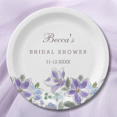 Lilac Floral Brautparty Pappteller