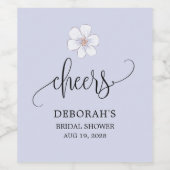 Lilac Floral Brautparty Weinetikett (Einzelnes Label)