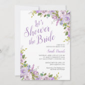 Lilac Floral Bridal Dusche Einladung (Vorderseite)