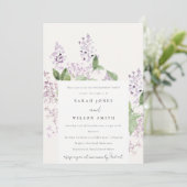 Lilac Floral Cottage Garden Watercolor Engagement Einladung (Stehend Vorderseite)