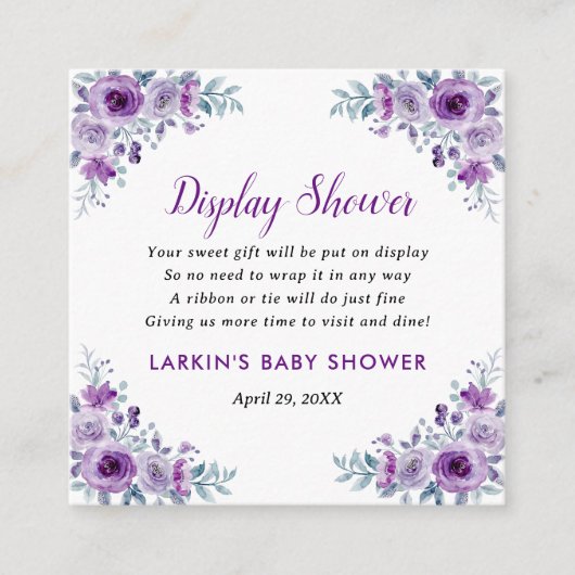 Lilac Floral Display Showdusche ohne Geschenk Wrap Begleitkarte (Vorderseite)