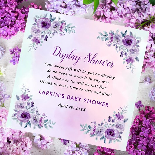 Lilac Floral Display Showdusche ohne Geschenk Wrap Begleitkarte