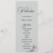 Lilac floral Elegant double side program card  Programm (Vorderseite)