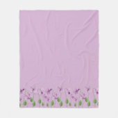 Lilac Floral Fleece Blanket (Vorderseite)